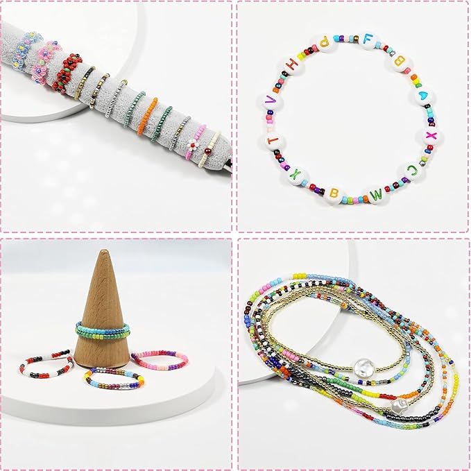 Size 2mm Glass Seed Beads 24 Colors Total About 14400pcs,12/0 Small Seed Beads for Making Jewelry Bracelets Necklace