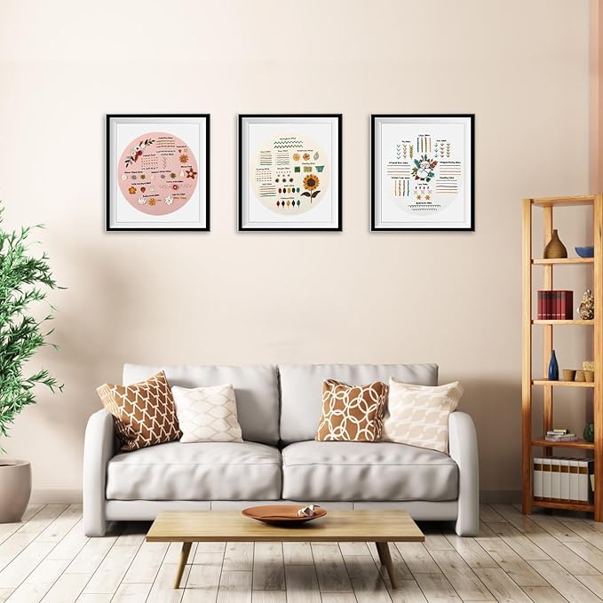 hi-yomilaugh 3 pack beginner embroidery kit & cross stitch kits for adults, needles & tools, easy needlepoint set with step-by-step instructions & video tutorial (floral garden)