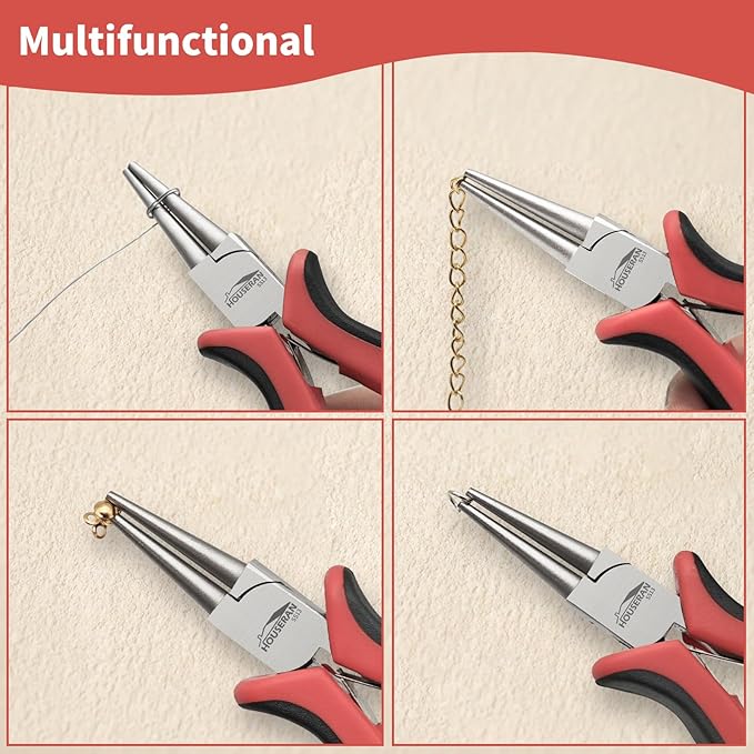 houseran round nose pliers for jewelry making, wire shaping, beading, jewelry repair