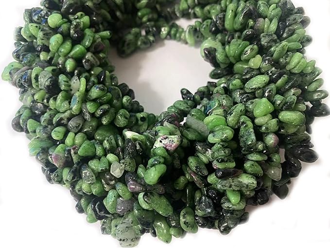 7-8mm Natural Ruby Zoisite Gemstone Chips Beads Healing Crystals Waist Bracelets Necklace Kit Irregular Stone DIY Crafts Design Jewelry Making