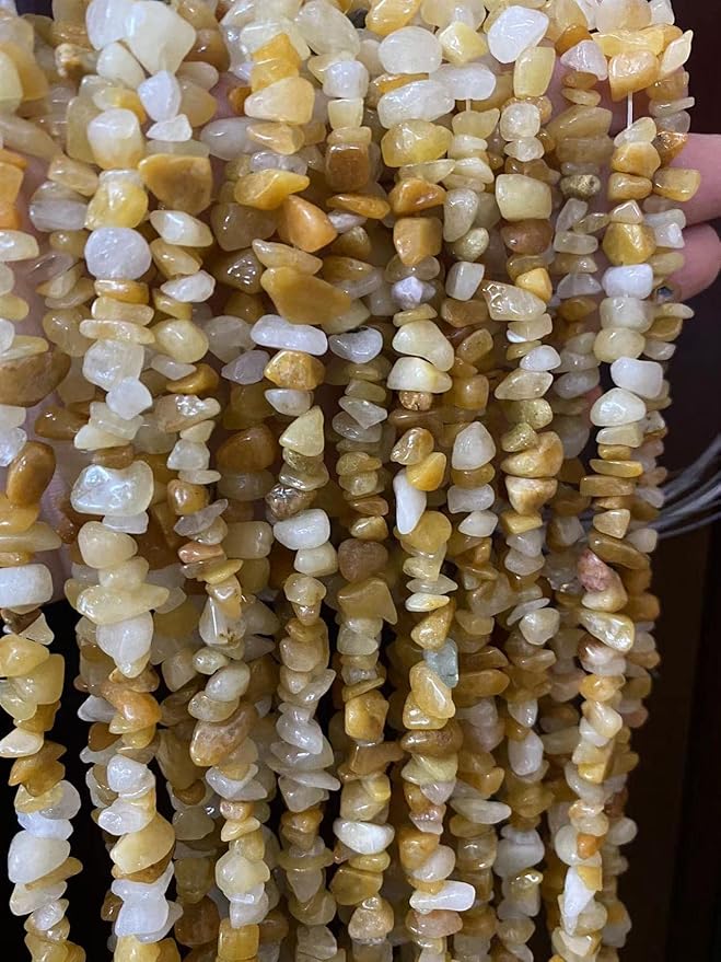 7-8mm Natural Yellow Aventurine Gemstone Chips Beads Healing Crystals Waist Bracelets Necklace Kit Irregular Stone DIY Crafts Design Jewelry Making