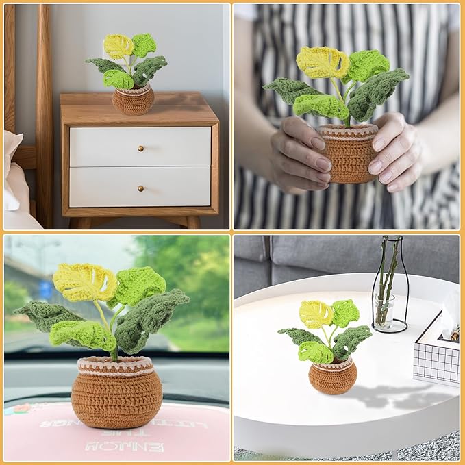 kgxulr Crochet Kit for Beginners,Monstera Leaves Crochet Kit Beginner Crochet Starter Kit for Complete Beginners Adults, Crocheting Knitting Kit with Step-by-Step Video Tutorials(Monstera Leaves)