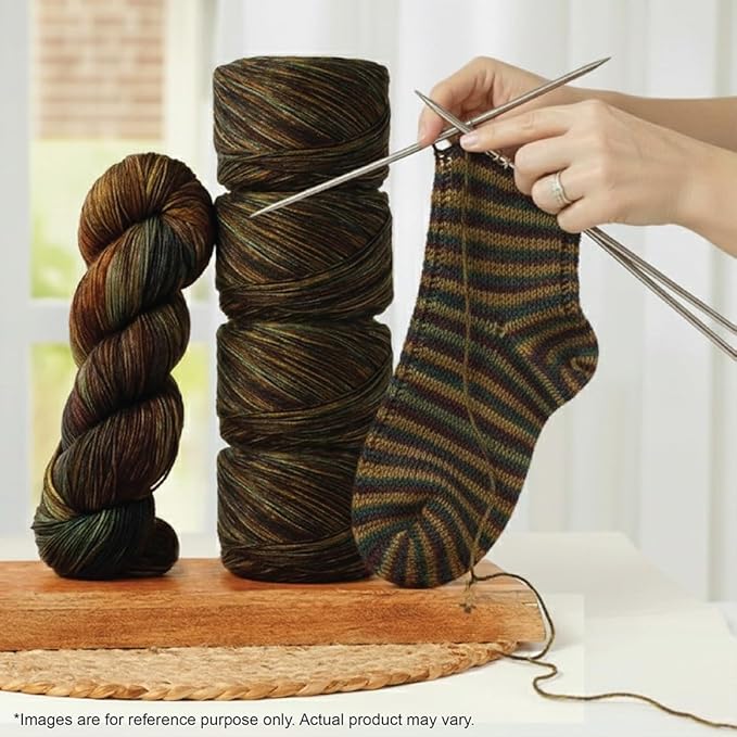 KnitPro Symfonie Fingering Weight Hand Dyed Variegated Yarn Skein | Extra Fine Merino Wool & Polyamide Blend for Knitting & Crocheting, Oeko-TEX Certified 400m, 100g | Terra Wilderness