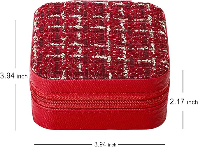 Mini Sewing Kit in Stylish Leather Case – Complete Set with Scissors, Needles, Thread, Needle Threader, Thimble & More – Perfect for Beginners & Travel (Red)
