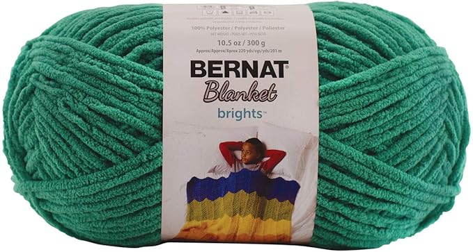 BERNAT BLANKET BRIGHTS YARN 300G 10.5 OZ, GOGO GREEN
