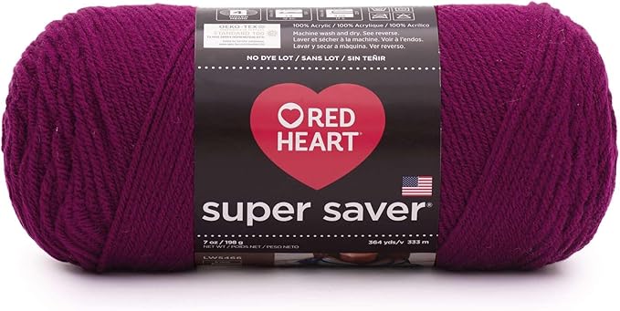 Red Heart Super Saver Yarn, Mulberry