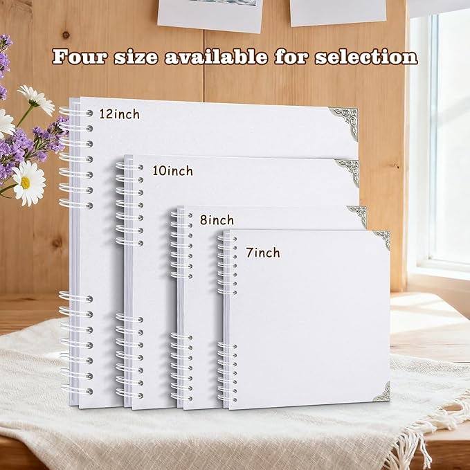 Scrapbook Album 10x10 Inch - Hardcover Kraft Paper Photo Album with 40 Pages, Memory Book for Wedding, Anniversary, Family, Christmas, Baby Shower, Ideal for Preserving Precious Moments