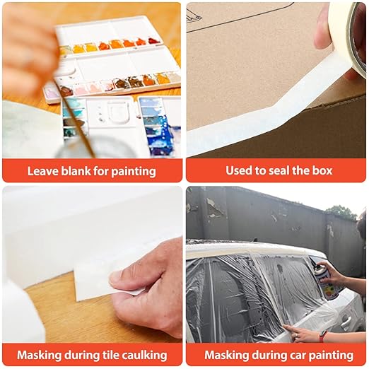 Fantasyon White Art Tape Masking Artists Tape Removable Paper Tape for Drafting Art Watercolor Painting Canvas Framing - 164FT Long(1/2 Inch)