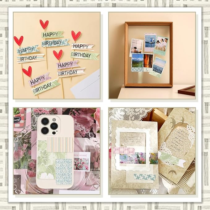 24 Sheets Scrapbook Paper 12" Double-Sided Photo Backdrop Bohemian Patterned (Floral Design H)