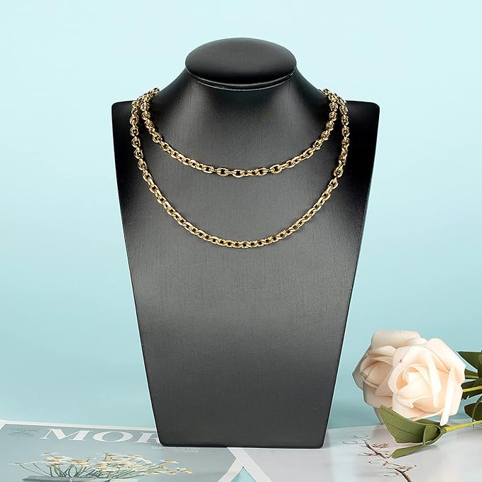 YOUBEIYEE 16.4 Feet Gold Plated Jewelry Making Chain 304 Stainless Steel Cable Necklace Link Chain with Open Jump Rings and Lobster Clasps Jewelry Supplies Findings
