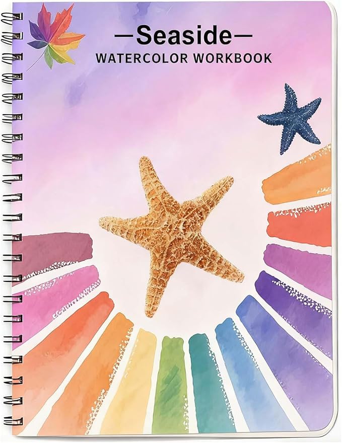 Watercolor Workbooks, Beginner Watercolor Painting Kit – Perfect for Gifting to Spark Creativity & Joy for Adults (Seaside-Without Palette)