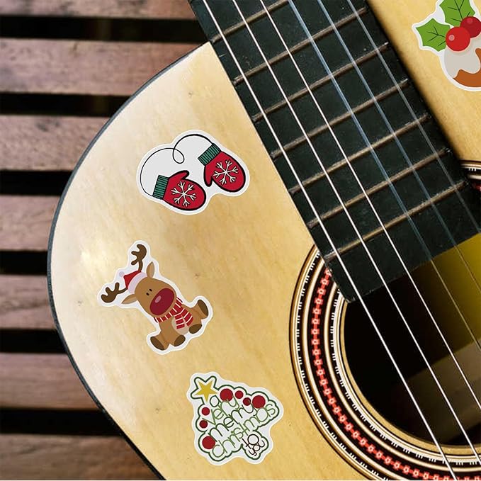 100 pcs christmas stickers by taeekiy,cute happy holiday stickers for water bottles,laptop,phone etc.winter xmas stickers for adults boys girls