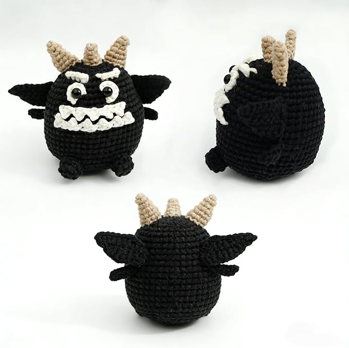 WINDSIUUU Monster Crochet Kit for Beginners Adults Gift Set to Make Gulpie- Easy DIY Starter Set Crochet Animal Knitting Kit, Easy to Learn Craft Monster Gift for Girls Boys with Instructions & Video