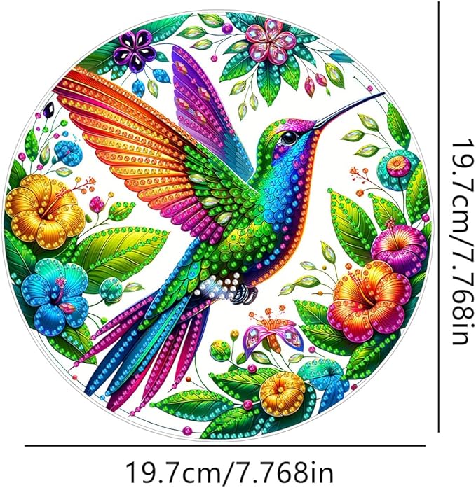 POETRYDRAW DIY Hanging Diamond Art Pendant Kit Bird, Special Crystal Diamonds Painting Ornament for Adults, 5D Diamond Art Suncatchers Double Sided Board Gem Painting Box Kit