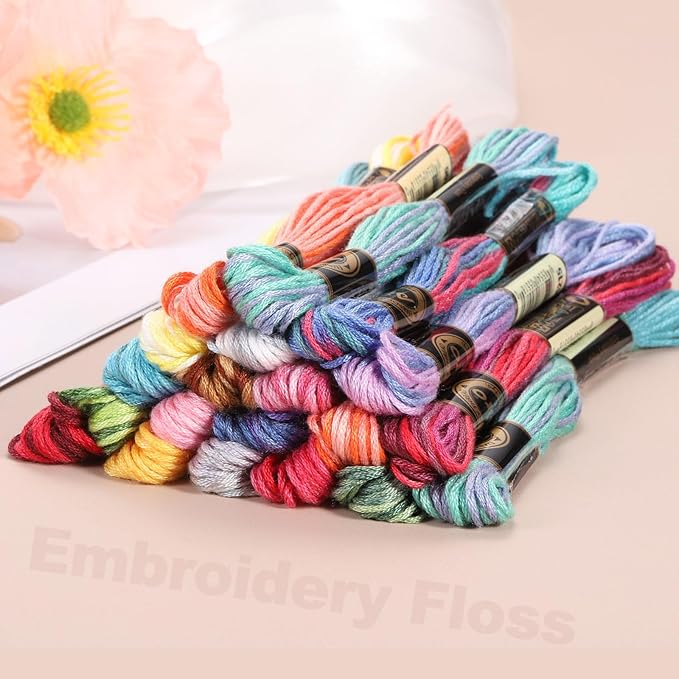 PATIKIL 6 Skeins Embroidery Floss, Polyester Embroidery Threads Bracelets String for Cross-Stitch Hand Embroidery, Deep Blue