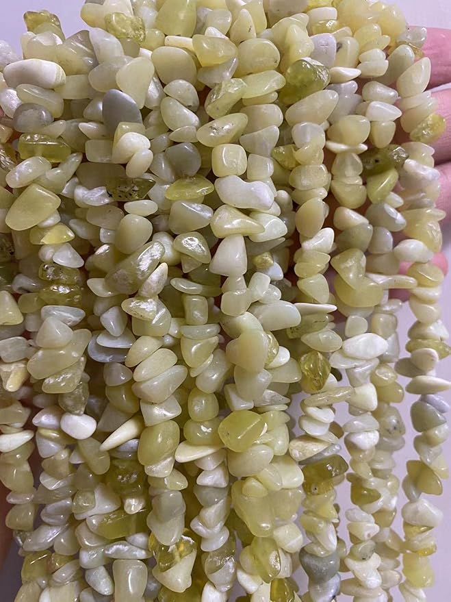 7-8mm Natural Lemon Jade Gemstone Chips Beads Healing Crystals Waist Bracelets Necklace Kit Irregular Stone DIY Crafts Design Jewelry Making