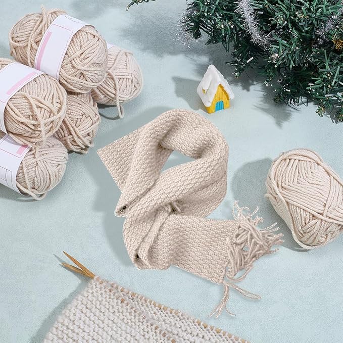 WEBEEDY Scarf Knitting Kit Complete Knitting Starter Kit for Adults, Learn to Knit Scarf Set with Yarn, Knit Needles, Detailed Video Tutorial for Beginners Craft Set Supplies