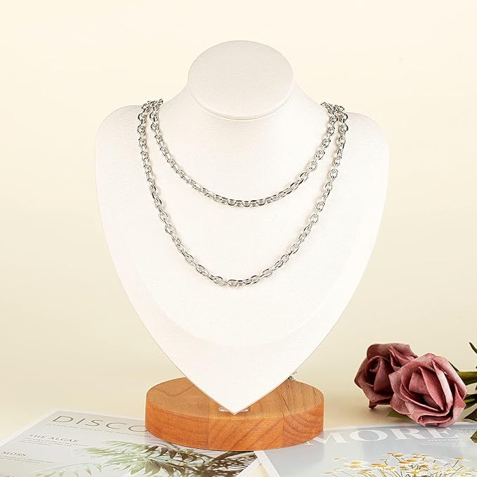 YOUBEIYEE 304 Stainless Steel Cable Chain for Jewelry Making, 16.4 Feet Silver Necklace Chains Bulk with 30pcs Open Jump Rings and 10pcs Lobster Clasps