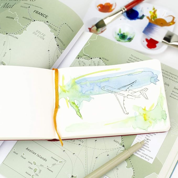 Handbook Journal Co. Travelogue Artist Canvas Cover Travel Notebook for Drawing and Sketching, Cadmium Green, Pocket Landscape 3.5 x 5.5 Inches, 130 GSM Paper, Hardcover w/Pocket