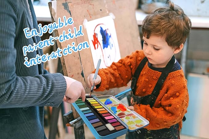 C&H&J COMPANY Supplies Watercolor Paint 24 Vibrant Colors - Lightweight and Portable - Perfect for Budding Hobbyists and Professional Artists