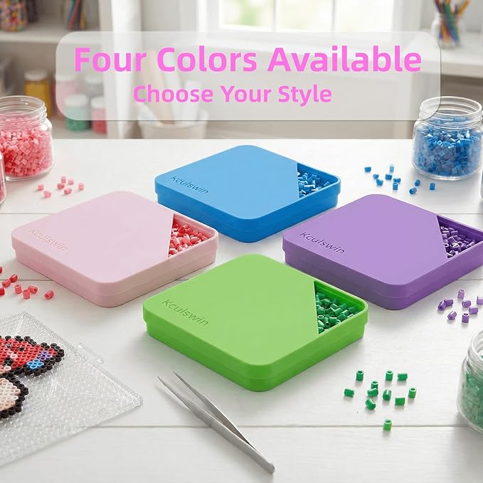 2 Pcs 5mm Fuse Beads Picking Tray Kit with Total 296 Holes, Efficient Sorting Tools with Effortless Beads Recovery, User-Friendly for Iron Bead Beginners (Blue and Green)