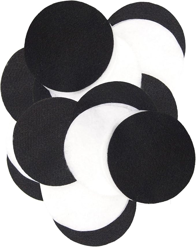 Playfully Ever After Black & White Craft Felt Circles (4 Inch - 15pc)