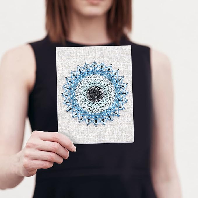 WEBEEDY DIY 3D String Art Kit for Adults Beginners, Evil Eye Craft Kit, Include All Necessary Accessories and Frame, Christmas Home Wall Decorations Unique Gift