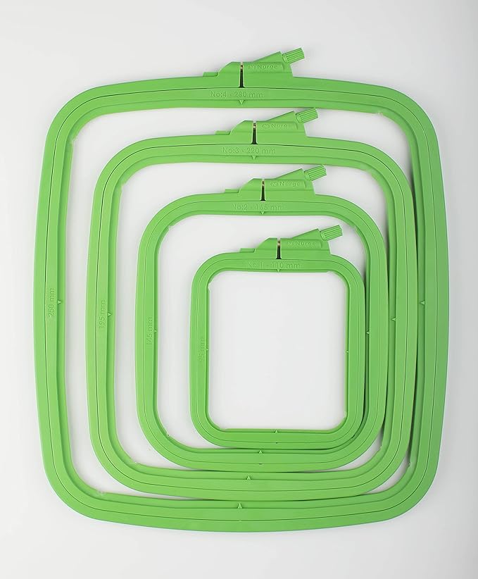 nurge green small (no:2) plastic square embroidery hoop, cross stitch hoops, punch needle hoop , diy craft sewing,abs plastic embroidery hoops