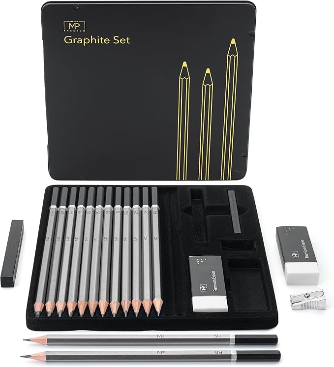 Mr. Pen- Sketch Pencils for Drawing, 19 Pcs, With Graphite Sticks, Erasers and Sharpener, Art Pencils for Sketching