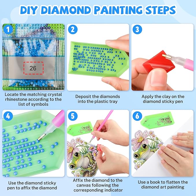 Bowetile Frog Diamond Art Hanging Kits for Adults, 5D Special Shape Diamond Painting Pendant Kits, Animal Gem Art Suncatchers Painting Ornament for Home Garden Wall Decor