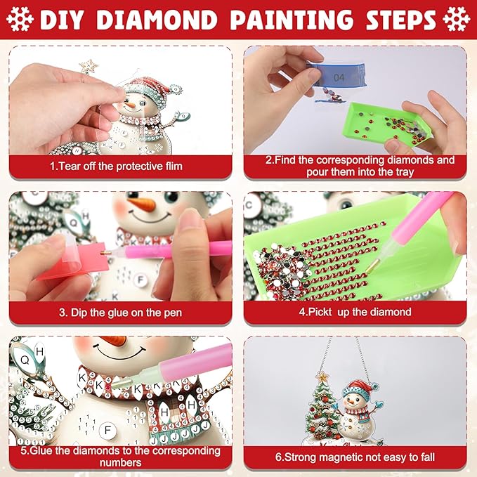 NAIMOER Christmas Diamond Art Hanging Kits for Adults, Merry Christmas Diamond Art Suncatchers, 5D Special Shape Fall Diamond Painting Pendant Window Ornament Gifts for Home Garden Door Wall Decor
