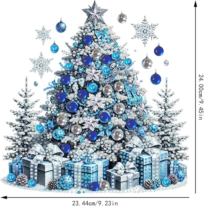 SHLUHA Diamond Art Kits for Adults Diamond Art Christmas Tree Design Special Shape Acrylic Hanging Pendant Crystal Mosaic Home Wall Door Window Decor with Chain Handmade Christmas Gift(LG76)