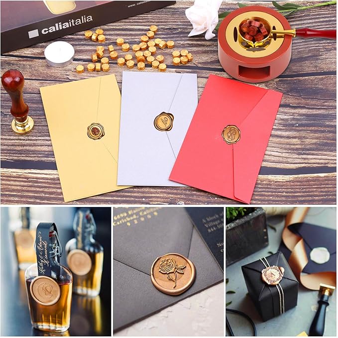 Sealing Wax, Paxcoo 312pcs Sealing Wax Kit with Warmer, Spoon for Stamp Letter Seal