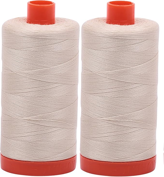Aurifil Mako 50wt Thread 2 Large Spools: Light Beige (2310x2)