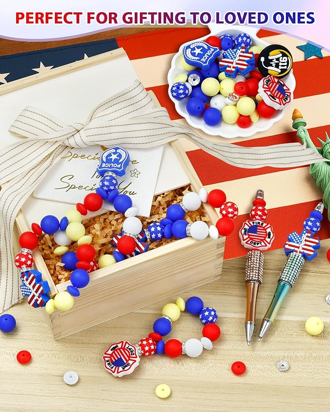 120PCS FIVEIZERO Silicone Focal Beads for Keychain Making, Characters Badge, 15mm Round 12mm Lentil & 10mm Rhinestone Beads for Pens, Bracelets & Crafts with Elastic Cord & Scissors