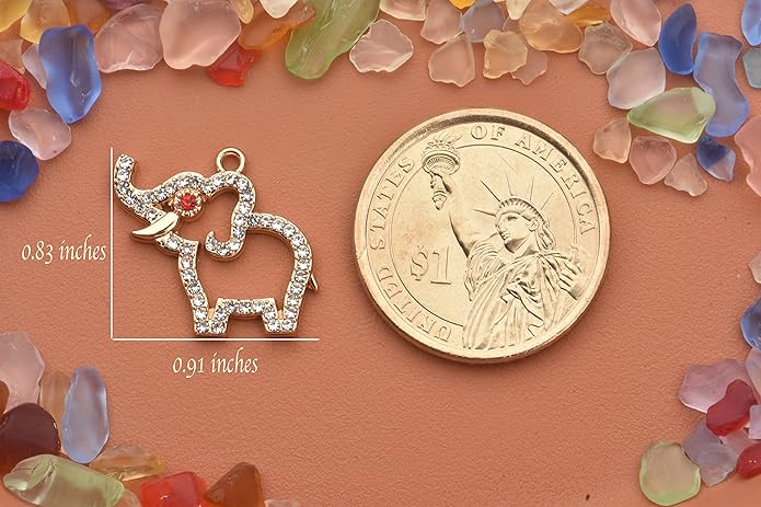 Pack of 20 Rhinestone Charms Gold Plated Pendants Pave Crystal Accessories for Necklace Bracelet Jewelry Making DIY Crafting
