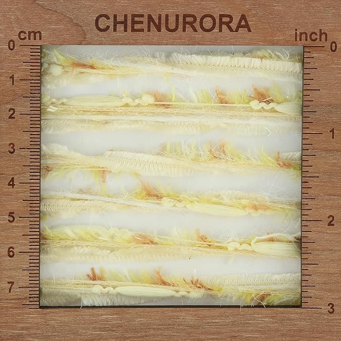 Artisanal Yarn Collection Multifiber Fancy Yarn for Knitting Crocheting Crafts DIY, Set of 3 Rolls (Soft Yellow Feather Weave)