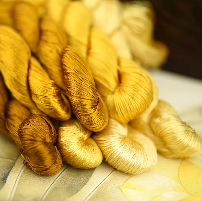 Natural 100% Silk Thread, Handmade Embroidery Thread Silk Floss 7 Colors 110m Each (51)