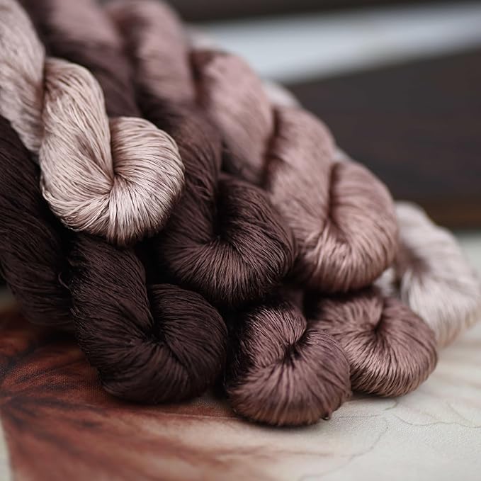 Natural 100% Silk Thread, Handmade Embroidery Thread Silk Floss 7 Colors 110m Each (59)