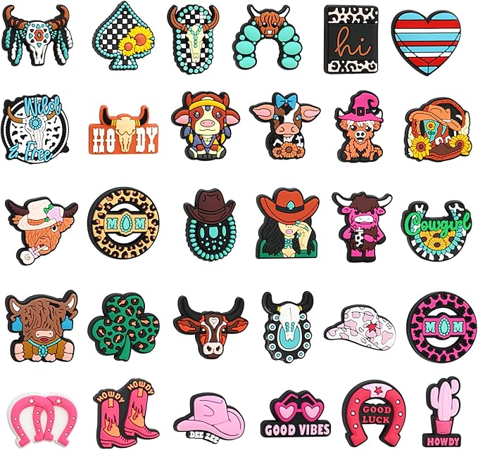 Silicone Focal Beads for Pens Cowboy Accessory Kit 30 Pcs Colorful Round Beads for Keychain Making Bracelet Necklace Handmade Crafts