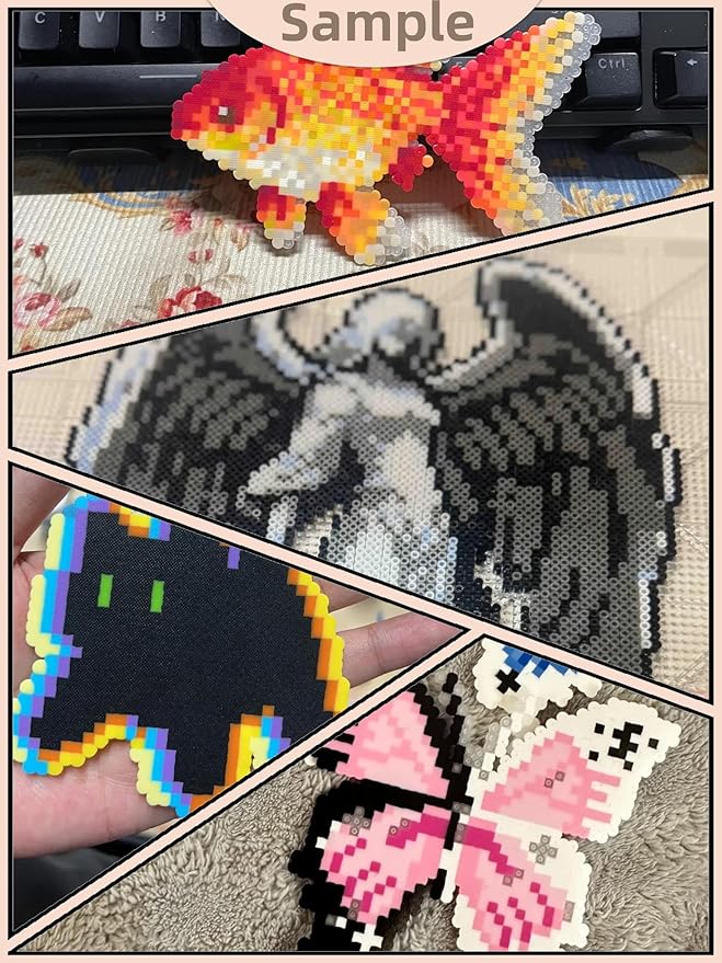 Psykade Fuse Beads Kit-Easy DIY-96 Colors 53000 2.6mm, 200+ Patterns, Built-in Iron | DIY Crafts Supplies for Women, Art Decorations for Room, Ideal Gift,Pixel Art,All-in-One