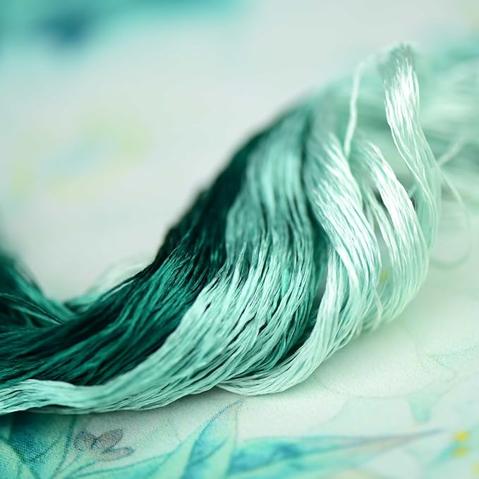 Natural 100% Silk Thread, Handmade Embroidery Thread Silk Floss 9 Colors 110m Each (53)