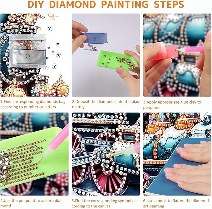 SENQAO Christmas Diamond Art Hanging Kits for Adults Kids, Christmas Train Diamond Art Suncatchers, 5D Special Shape Diamond Painting Pendant Window Ornament Gifts for Home Door Wall Decor