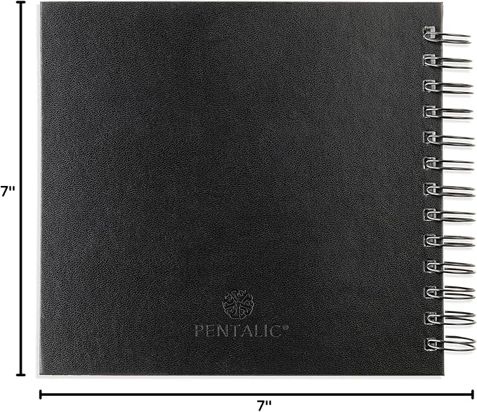 Pentalic - 7"x 7" Double Wirebound Sketchbook, 80 Sheets, Black