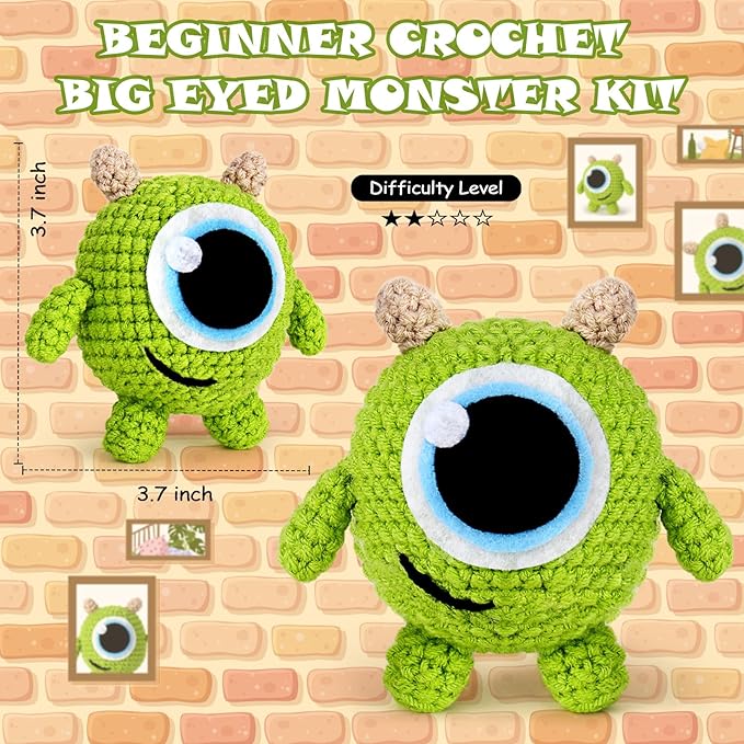 Crochetta Crochet Kit for Beginners, Crochet Starter Kit w Step-by-Step Video Tutorials, Beginner Crochet Kit for Adults Kids Women Men Complete Kit Included (Flower Hairpin)
