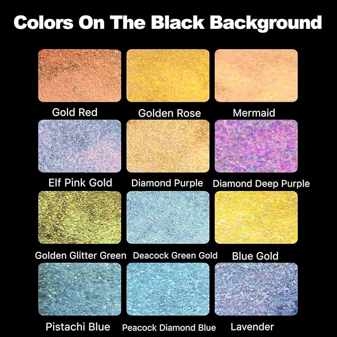 CSY art gallery Metallic Watercolor Paints Set Handmade Glitter Shimmering Double Color Water Color Solid Paint Include 12 Colors In Portable Tin Box for Artists, Professionals (Fruit Midsummer)