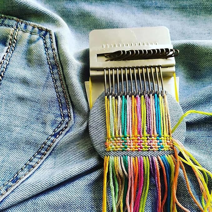 PatchMaker 2.0 Kit, Patch Maker Loom Knitting Kit for Beginners, Knitpatch Weaving Tool Set for Quickly Sewing Repair, Sewing Craft Supplies (14 Hooks)
