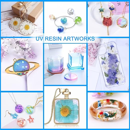 KISREL UV Resin 300g - Upgraded UV Resin Kit, Hard Type Crystal Clear Ultraviolet Curing UV Epoxy Resin for Craft Jewelry Making