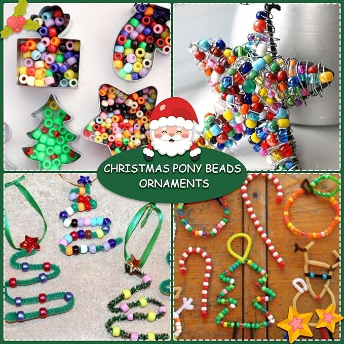 THRELE 4000pcs Pony Beads Friendship Bracelet Making Kit Included 96 Colors Kandi Bead,Letter Beads,Beads for Bracelet Making Kit DIY Crafts