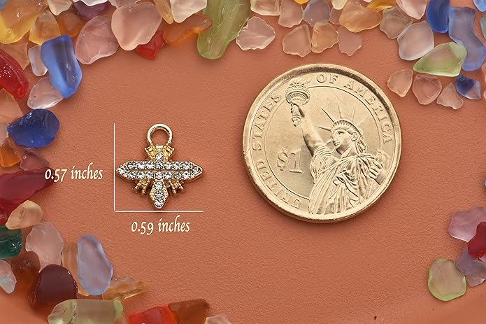 Pack of 20 Rhinestone Charms Gold Plated Pendants Pave Crystal Accessories for Necklace Bracelet Jewelry Making DIY Crafting